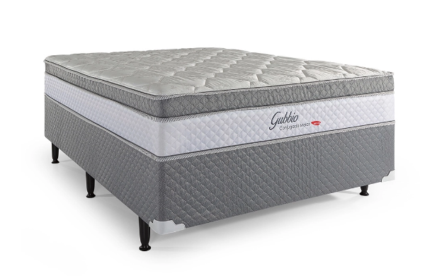 Conjugado Cama Box Casal com Molas Bonnel Gubbio 138x188x57 cm Cinza Herval