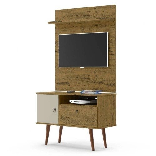 Rack com Painel com 2 portas e 1 prateleira Yan Nature/Off White