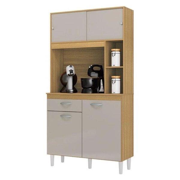 Armário De Cozinha Compacta 120cm Cinza Nice 01 Cinza