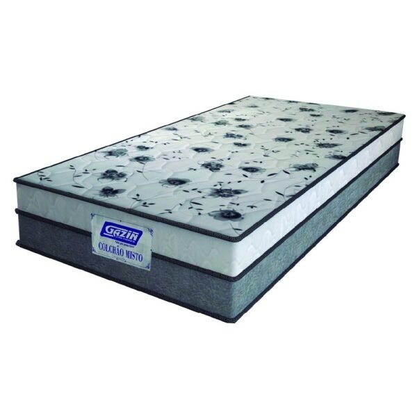 Colchão Solteiro Espuma D33 Fort 88x188x21cm Cinza/Branco Gazin - Suporta até 150kg por Pessoa