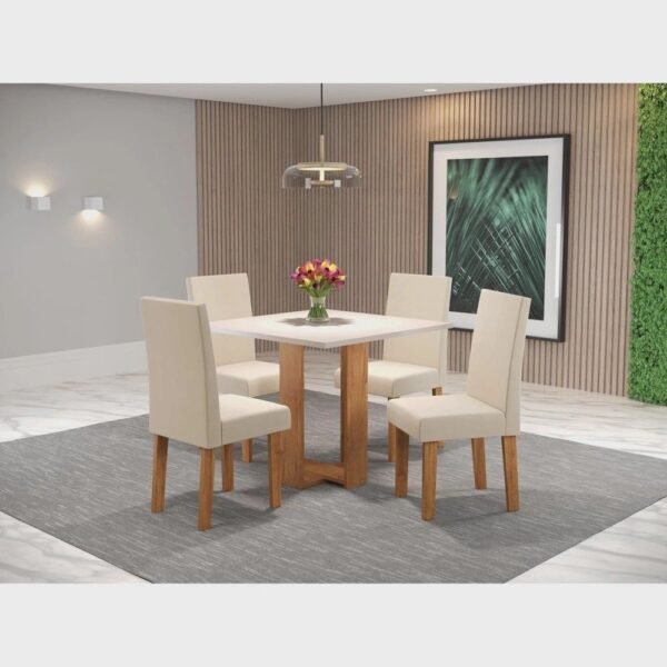 Conjunto para Sala de Jantar com 4 Cadeiras Athenas Viero