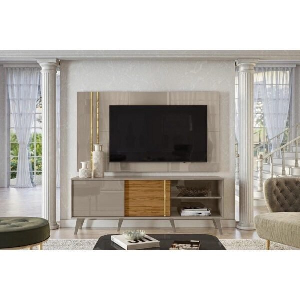 Estante Cronos para TV de até 65 polegadas - fendi / naturale - Madetec