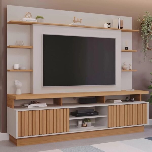 Estante Home para TV até 65 Polegadas Ripado 2 Portas Ravena Yescasa