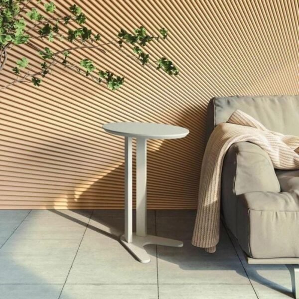 Mesa De Canto Apoio Oval 60cm 100% Mdf Off White Dalla Costa