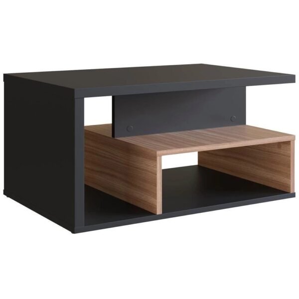 Mesa De Centro 1 Nicho E 1 Prateleira B92 Preto Montana Novam Preto Montana