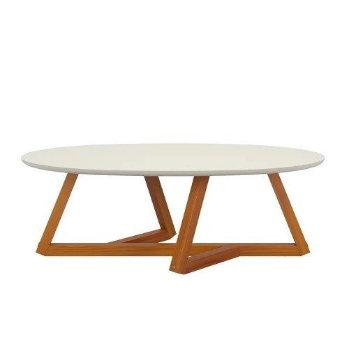 Mesa De Centro Classic Off White/Amêndoa – Tebarrot Móveis
