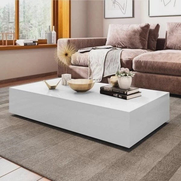 Mesa de Centro Retangular Uvim Branco